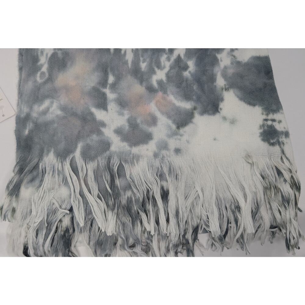 Tie Dye Fringe Scarf by BP in Gray White Pink - Picture 6 of 10